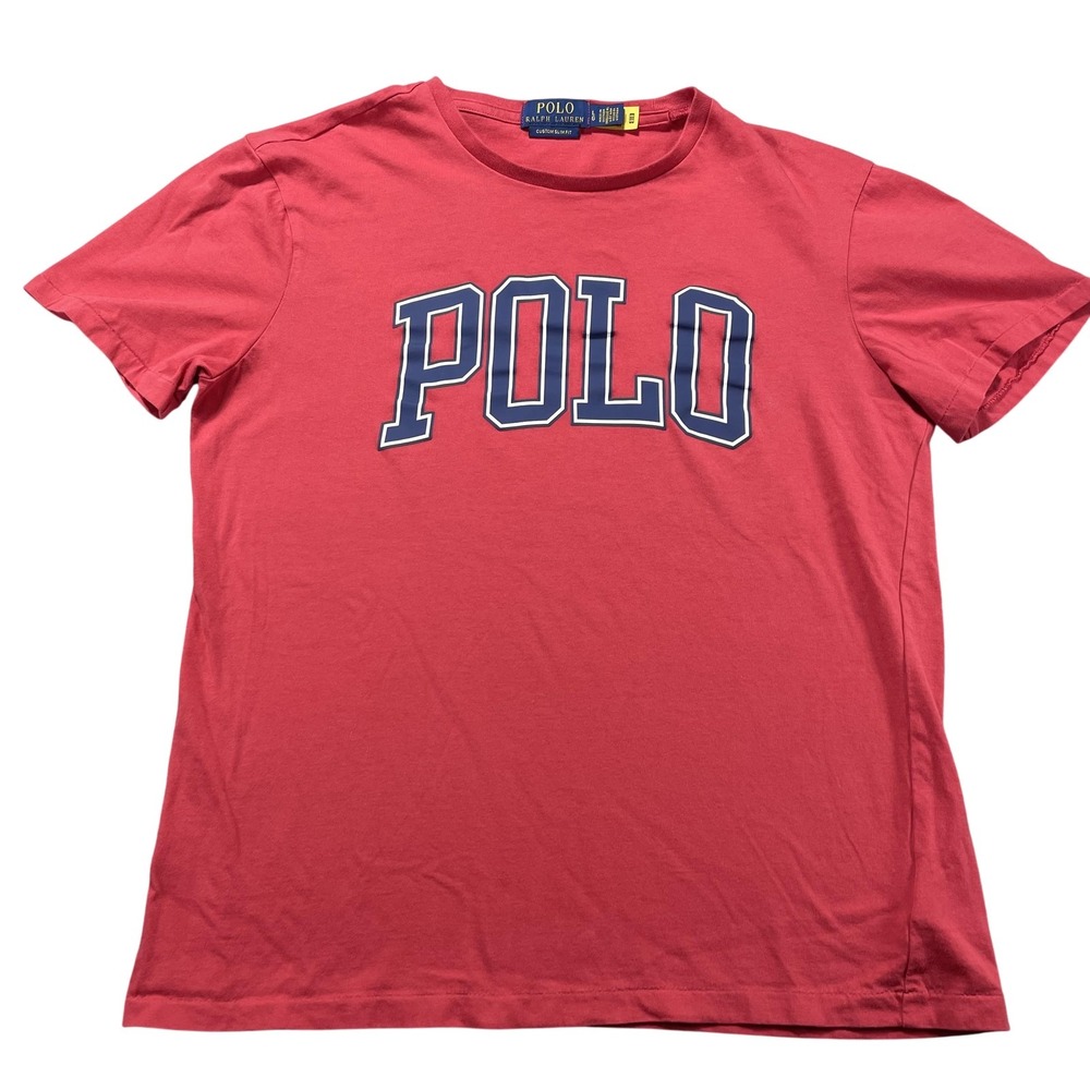 Polo Ralph Lauren Shirt Womens Large Red Custom Slim Fit POLO Graphic Tee